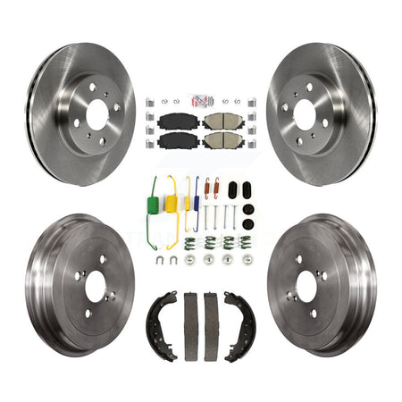 Front Rear Disc Brake Rotors Ceramic Pads And Drum Kit (7Pc) For Toyota Yaris K8A-100265