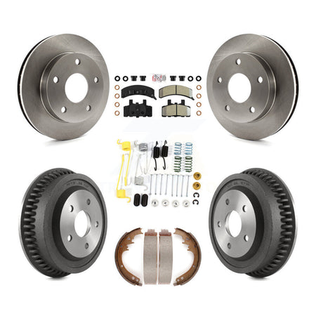 Front Rear Brake Rotors Semi-Metallic Pad Drum Kit (7Pc) For 1994-1999 Dodge Ram 1500 4WD K8A-100273