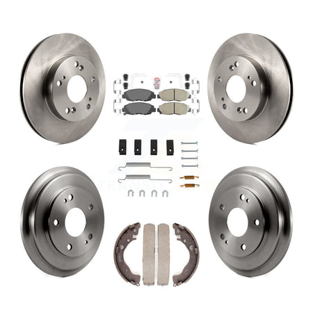 Front Rear Disc Brake Rotors Ceramic Pads And Drum Kit (7Pc) For Honda Civic K8A-100277