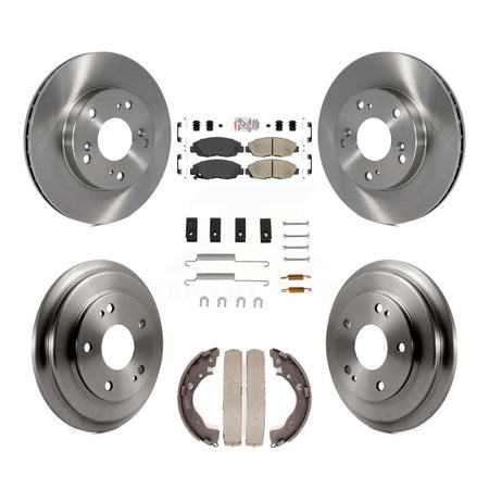Front Rear Disc Brake Rotors Ceramic Pads And Drum Kit (7Pc) For Honda Civic K8A-100283