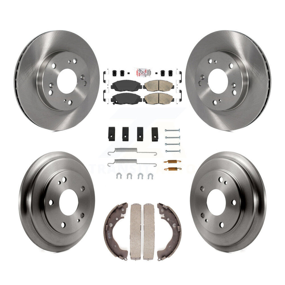 Front Rear Disc Brake Rotors Ceramic Pads And Drum Kit (7Pc) For Honda Civic K8A-100283