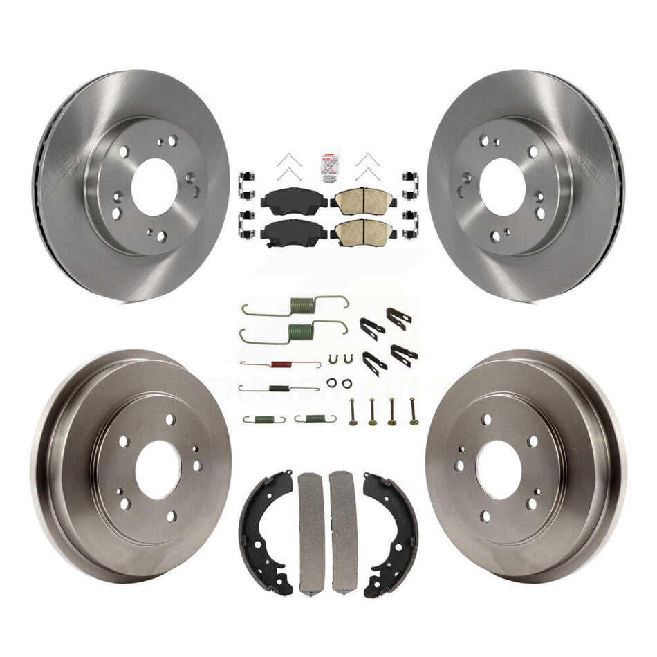 Front Rear Disc Brake Rotor Ceramic Pad & Drum Kit (7Pc) For 2006-2008 Honda Civic Hybrid K8A-100284