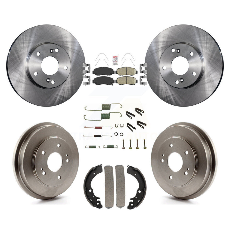Front Rear Disc Brake Rotors Ceramic Pads And Drum Kit (7Pc) For Honda Civic Accord K8A-100286