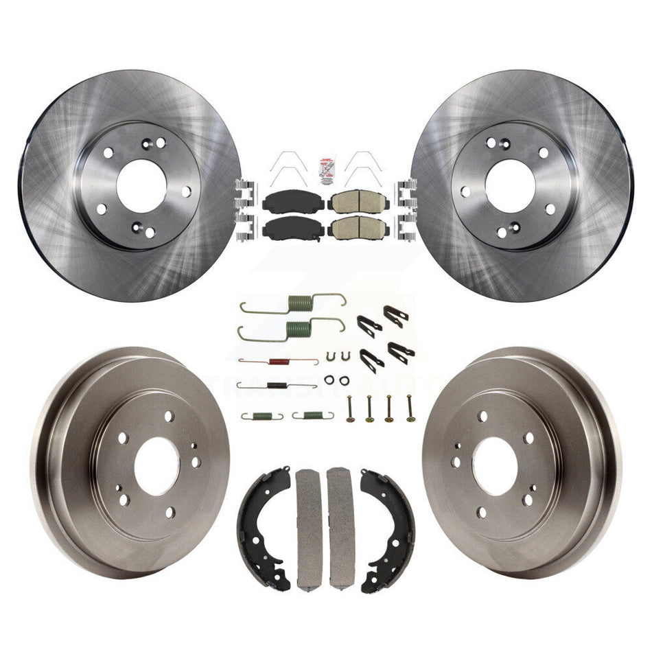 Front Rear Disc Brake Rotors Ceramic Pads And Drum Kit (7Pc) For Honda Civic Accord K8A-100286