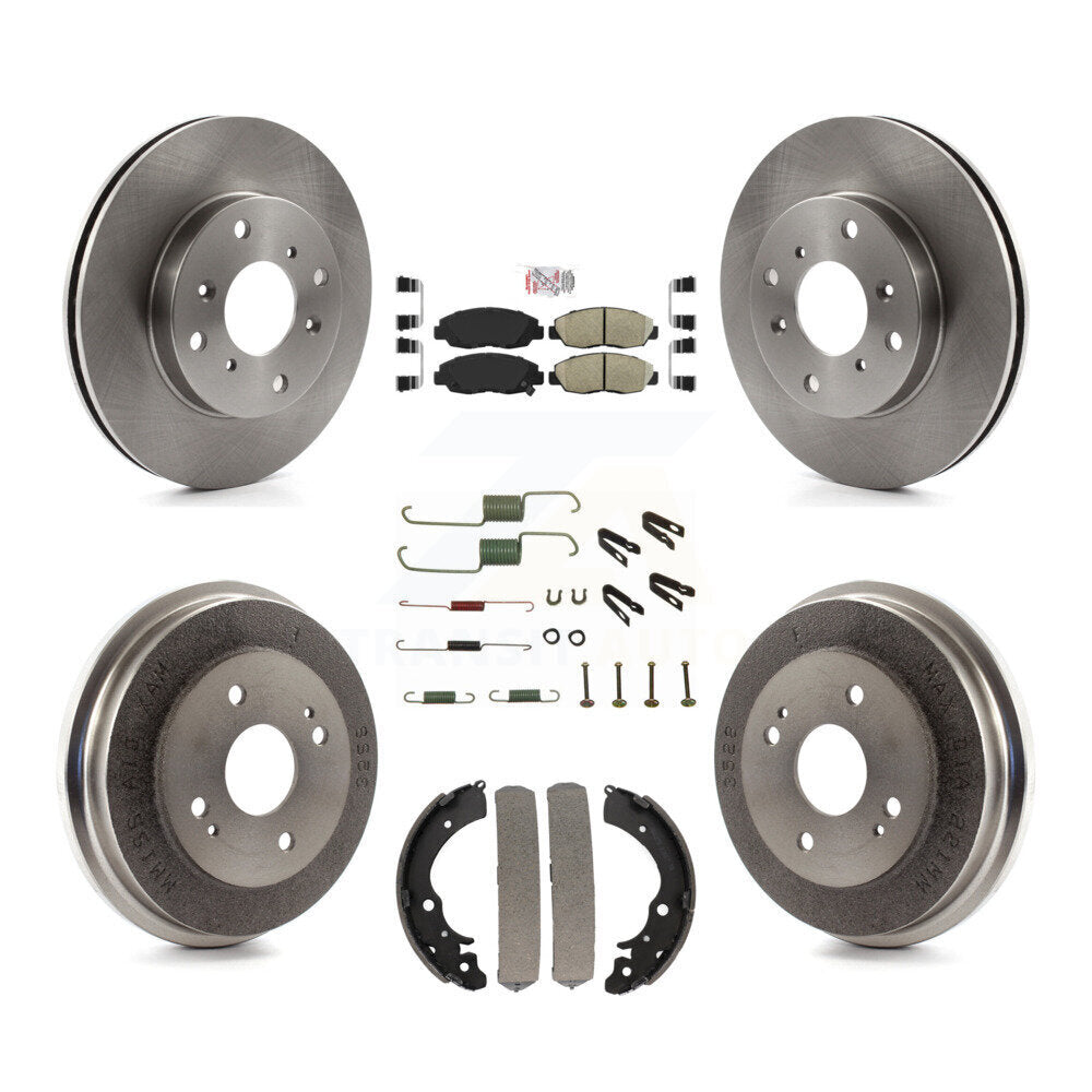 Front Rear Disc Brake Rotors Ceramic Pads And Drum Kit (7Pc) For Honda Accord K8A-100292