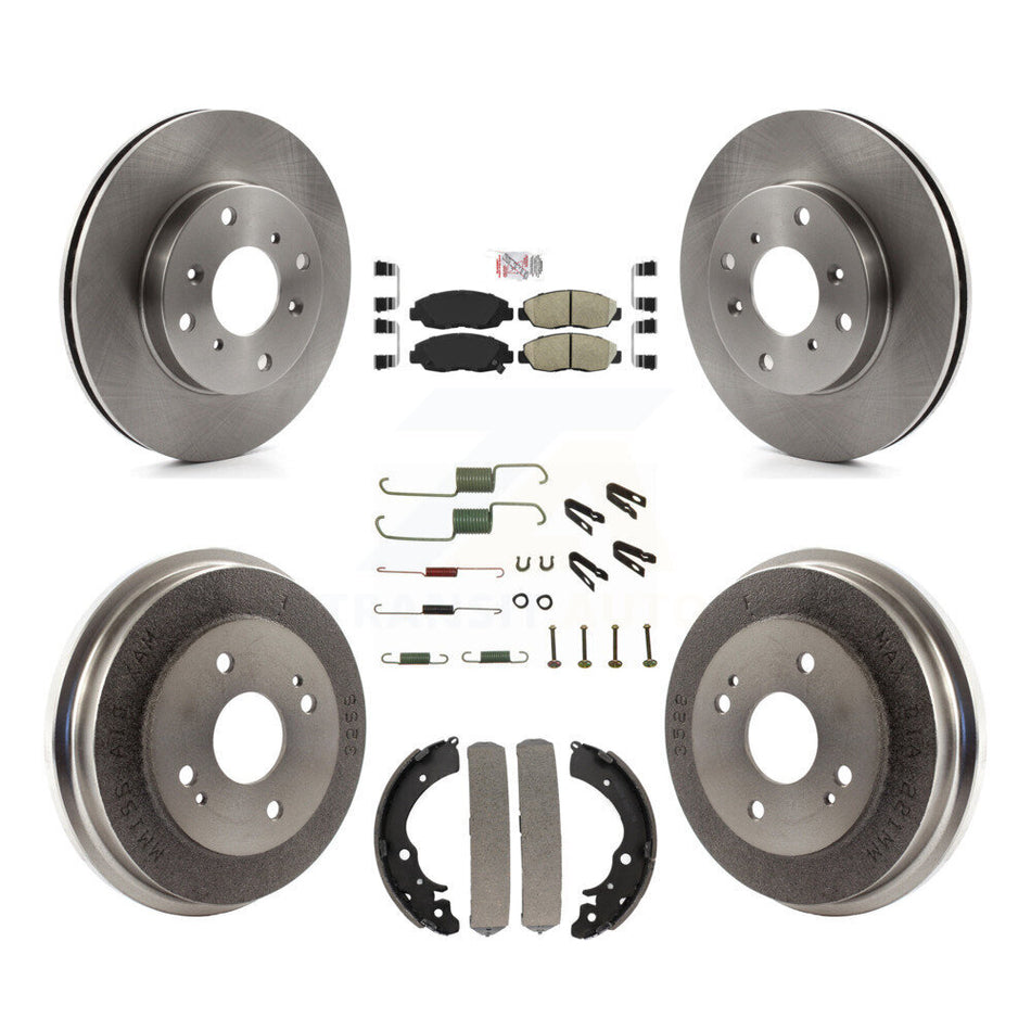 Front Rear Disc Brake Rotors Ceramic Pads And Drum Kit (7Pc) For Honda Accord K8A-100292