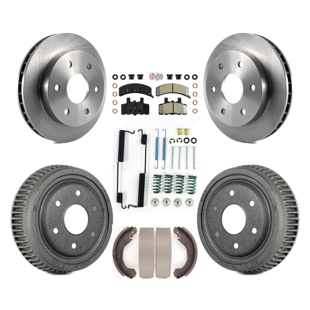 Front Rear Brake Rotor Semi-Metallic Pad And Drum Kit (7Pc) For Chevrolet K1500 GMC Yukon K8A-100296