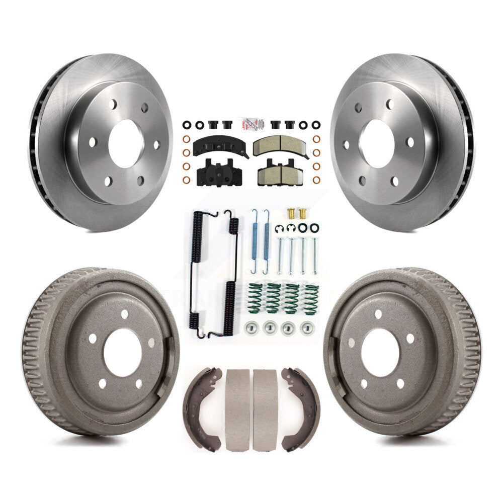 Front Rear Disc Brake Rotors Semi-Metallic Pads And Drum Kit (7Pc) For GMC Yukon 4WD K8A-100300