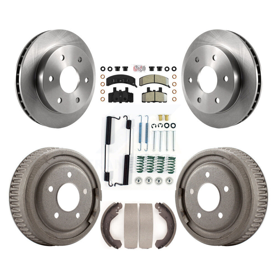 Front Rear Disc Brake Rotors Semi-Metallic Pads And Drum Kit (7Pc) For GMC Yukon 4WD K8A-100300