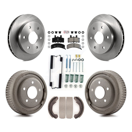 Front Rear Disc Brake Rotors Semi-Metallic Pads And Drum Kit (7Pc) For GMC Yukon 4WD K8A-100301