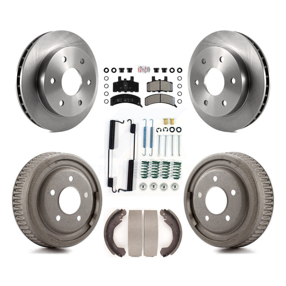 Front Rear Disc Brake Rotors Semi-Metallic Pads And Drum Kit (7Pc) For GMC Yukon 4WD K8A-100301