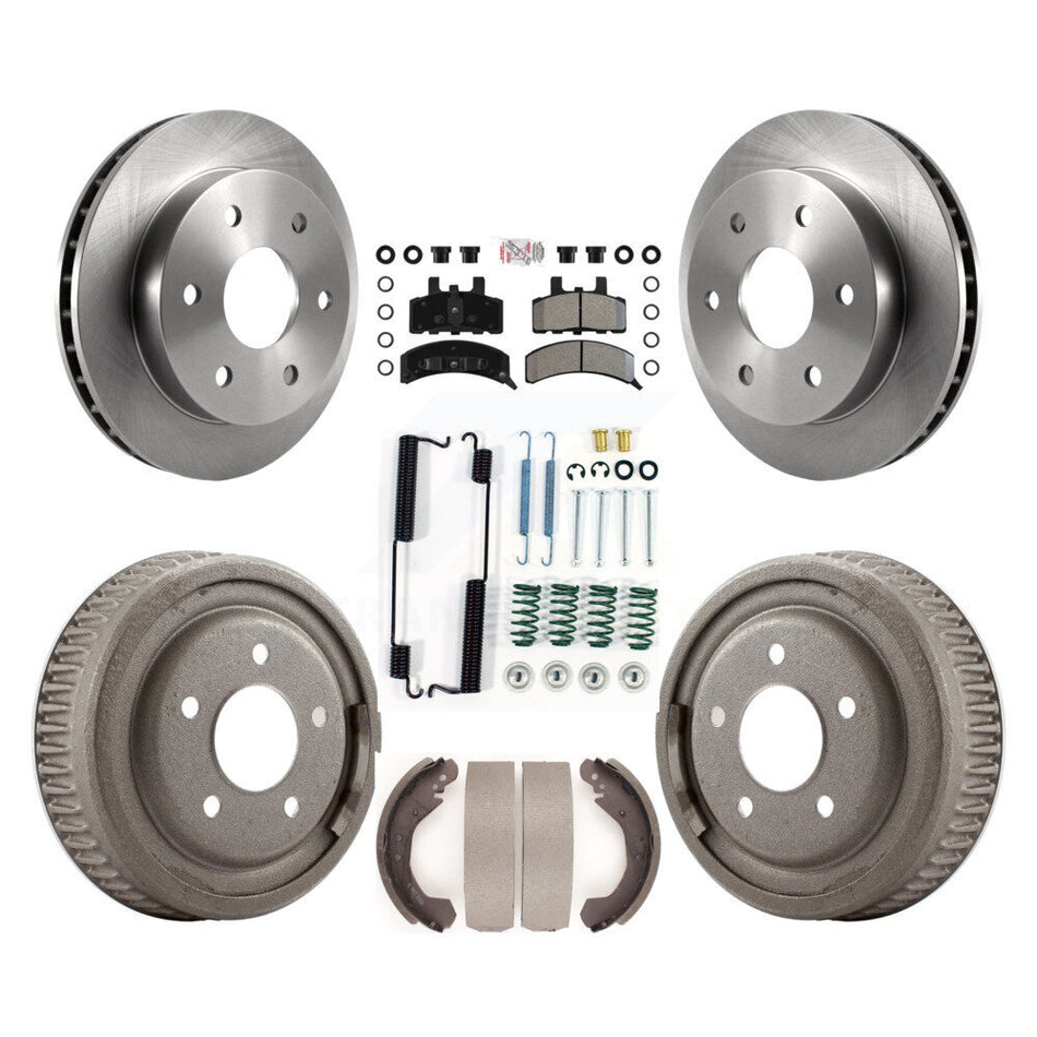 Front Rear Disc Brake Rotors Semi-Metallic Pads And Drum Kit (7Pc) For GMC Yukon 4WD K8A-100301