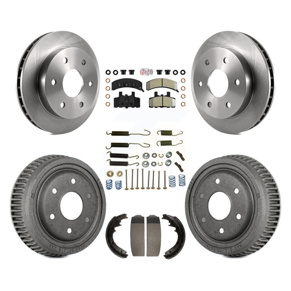 Front Rear Disc Brake Rotors Semi-Metallic Pads And Drum Kit (7Pc) For GMC Yukon K8A-100302