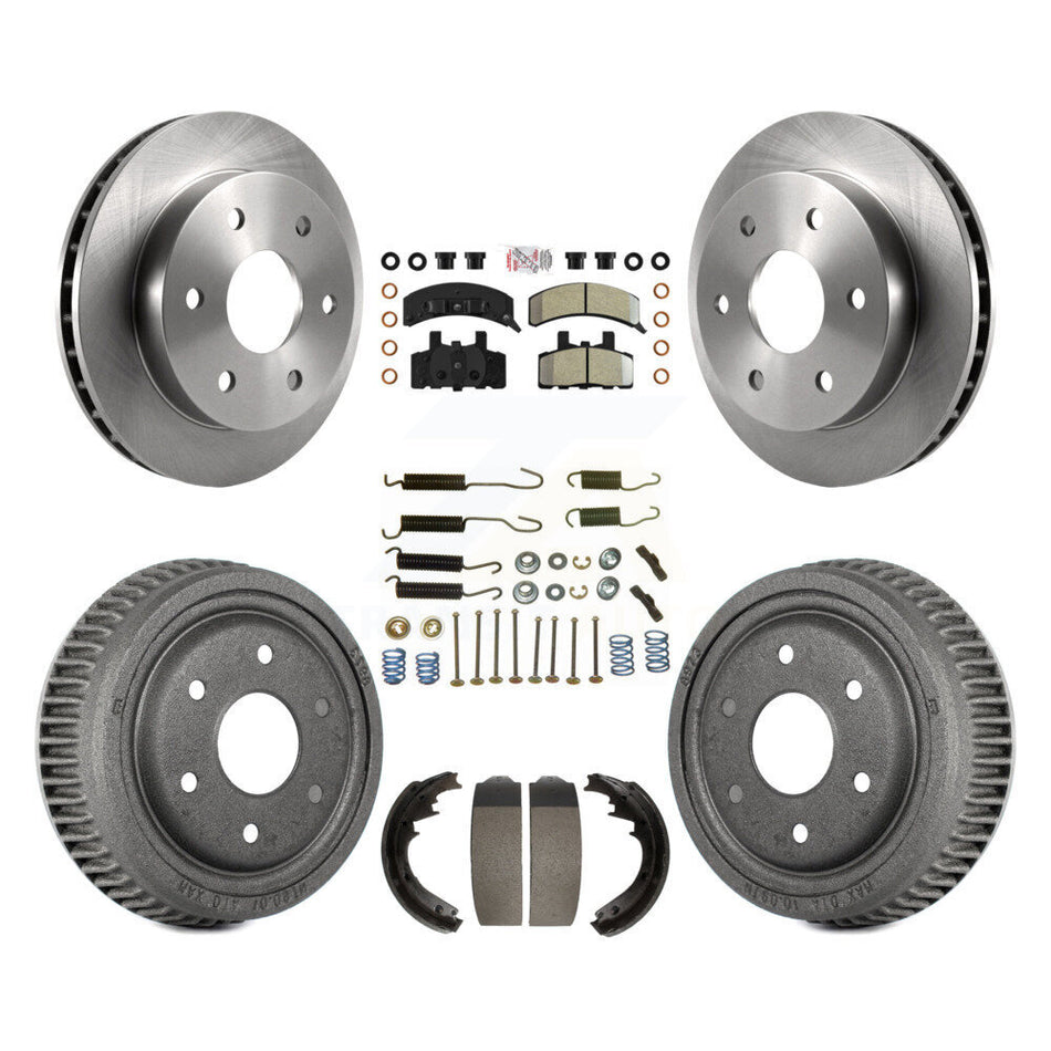Front Rear Disc Brake Rotors Semi-Metallic Pads And Drum Kit (7Pc) For GMC Yukon K8A-100302