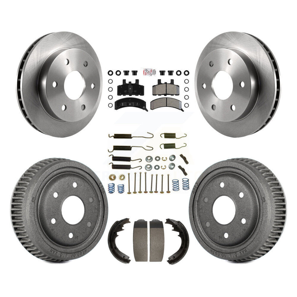 Front Rear Disc Brake Rotors Semi-Metallic Pads And Drum Kit (7Pc) For GMC Yukon K8A-100303
