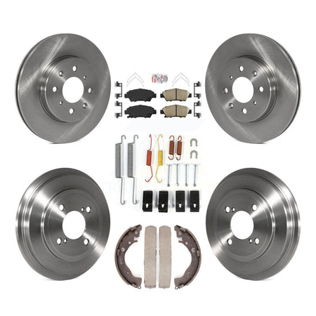 Front Rear Disc Brake Rotors Ceramic Pads And Drum Kit (7Pc) For 2015-2020 Honda Fit K8A-100309