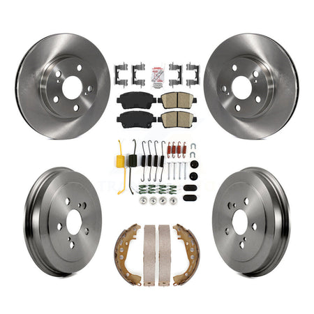 Front Rear Disc Brake Rotors Ceramic Pads And Drum Kit (7Pc) For 2004-2007 Toyota Prius K8A-100312