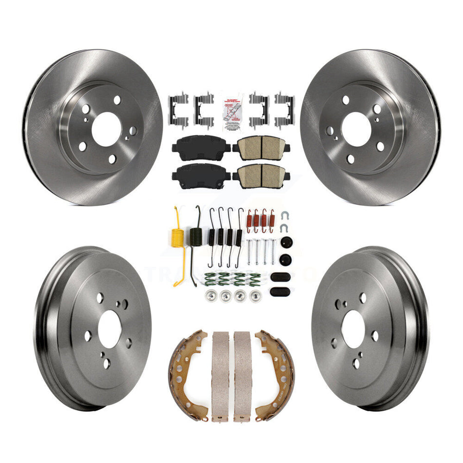 Front Rear Disc Brake Rotors Ceramic Pads And Drum Kit (7Pc) For 2004-2007 Toyota Prius K8A-100312