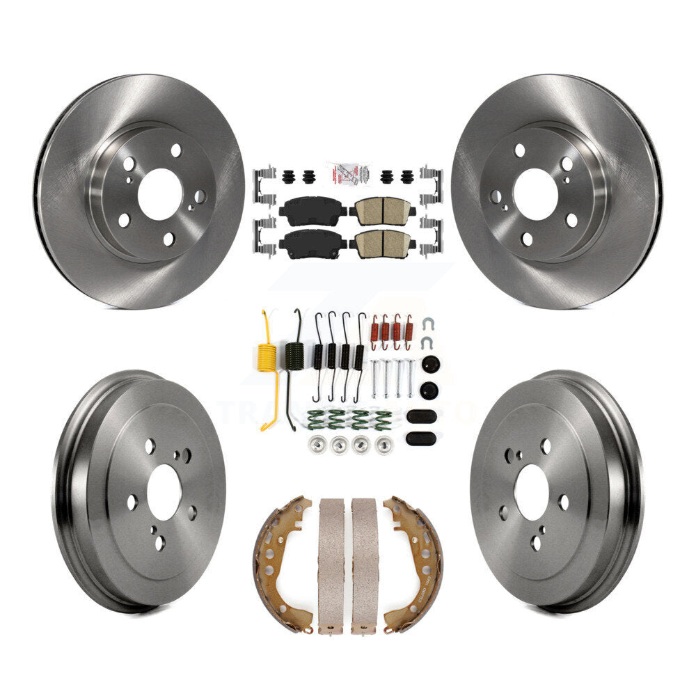 Front Rear Disc Brake Rotors Ceramic Pads And Drum Kit (7Pc) For 2004-2007 Toyota Prius K8A-100313