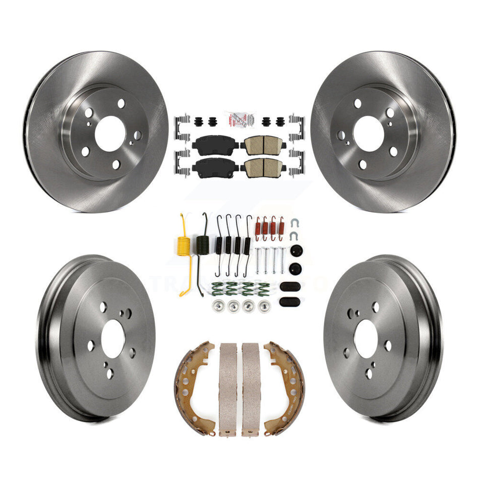 Front Rear Disc Brake Rotors Ceramic Pads And Drum Kit (7Pc) For 2004-2007 Toyota Prius K8A-100313