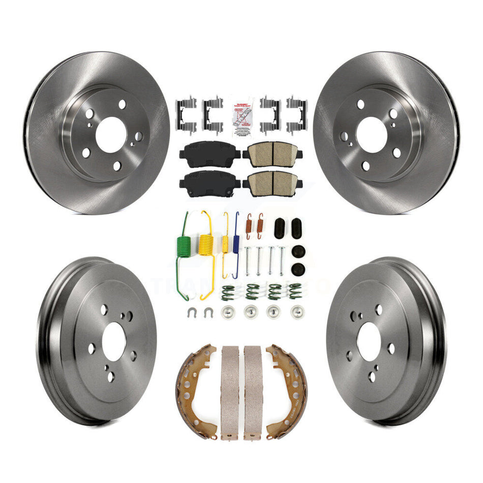 Front Rear Disc Brake Rotors Ceramic Pads And Drum Kit (7Pc) For 2008 Toyota Prius K8A-100316