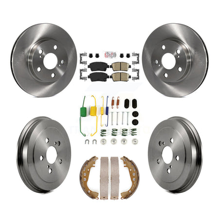 Front Rear Disc Brake Rotors Ceramic Pads And Drum Kit (7Pc) For 2008 Toyota Prius K8A-100317