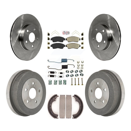 Front Rear Disc Brake Rotors Ceramic Pads And Drum Kit (7Pc) For 1996-2000 Toyota RAV4 K8A-100318