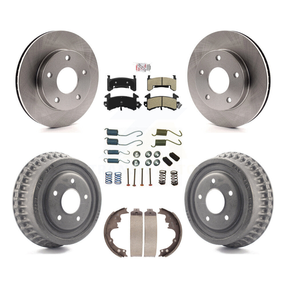Front Rear Brake Rotors Semi-Metallic Pad Drum Kit (7Pc) For Chevrolet S10 GMC S15 Blazer K8A-100321