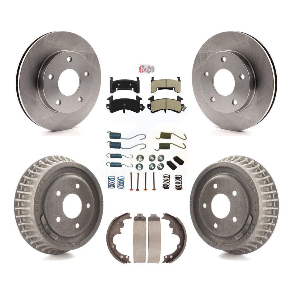 Front Rear Disc Brake Rotor Semi-Metallic Pad Drum Kit (7Pc) For Chevrolet S10 GMC Sonoma K8A-100322