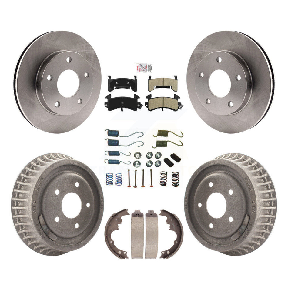 Front Rear Disc Brake Rotor Semi-Metallic Pad Drum Kit (7Pc) For Chevrolet S10 GMC Sonoma K8A-100322