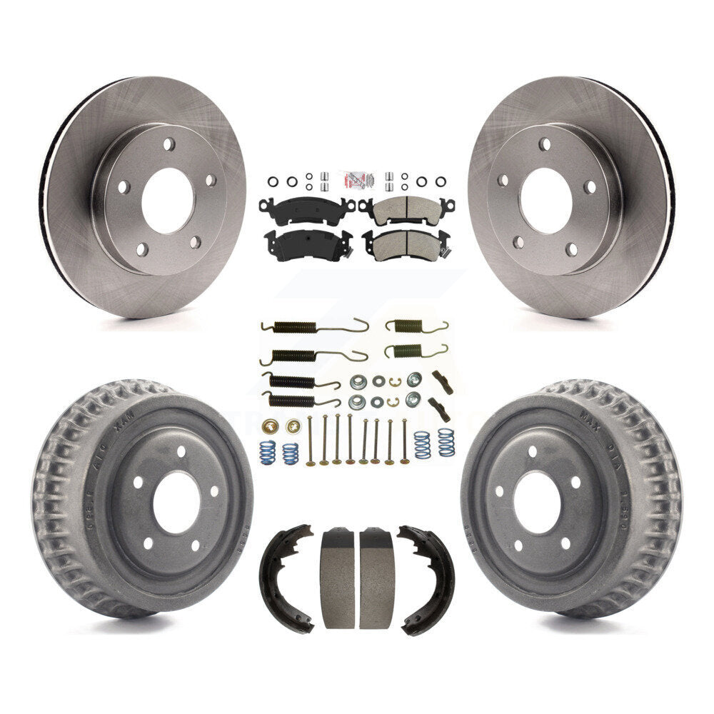Front Rear Disc Brake Rotors Semi-Metallic Pads And Drum Kit (7Pc) For GMC Jimmy K8A-100323