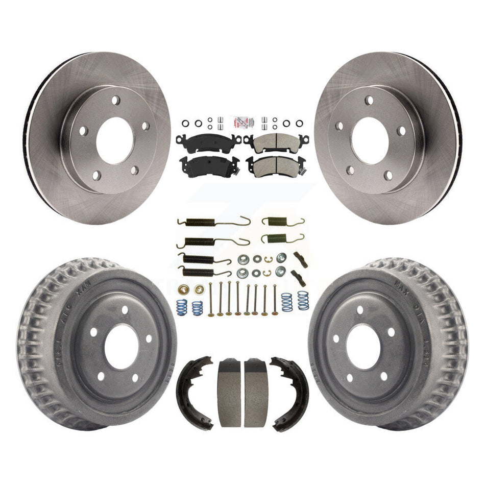 Front Rear Disc Brake Rotors Semi-Metallic Pads And Drum Kit (7Pc) For GMC Jimmy K8A-100323