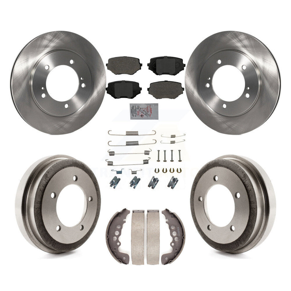 Front Rear Disc Brake Rotors Semi-Metallic Pad And Drum Kit (7Pc) For Suzuki Grand Vitara K8A-100324