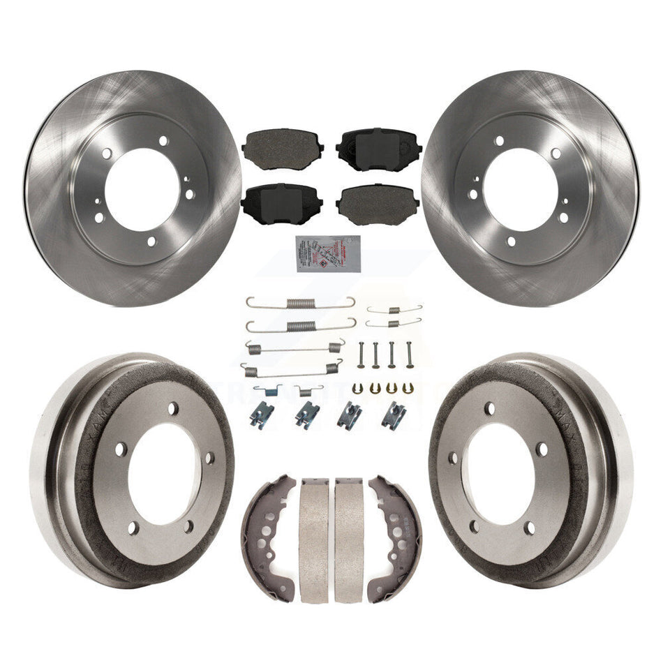 Front Rear Disc Brake Rotors Semi-Metallic Pad And Drum Kit (7Pc) For Suzuki Grand Vitara K8A-100324