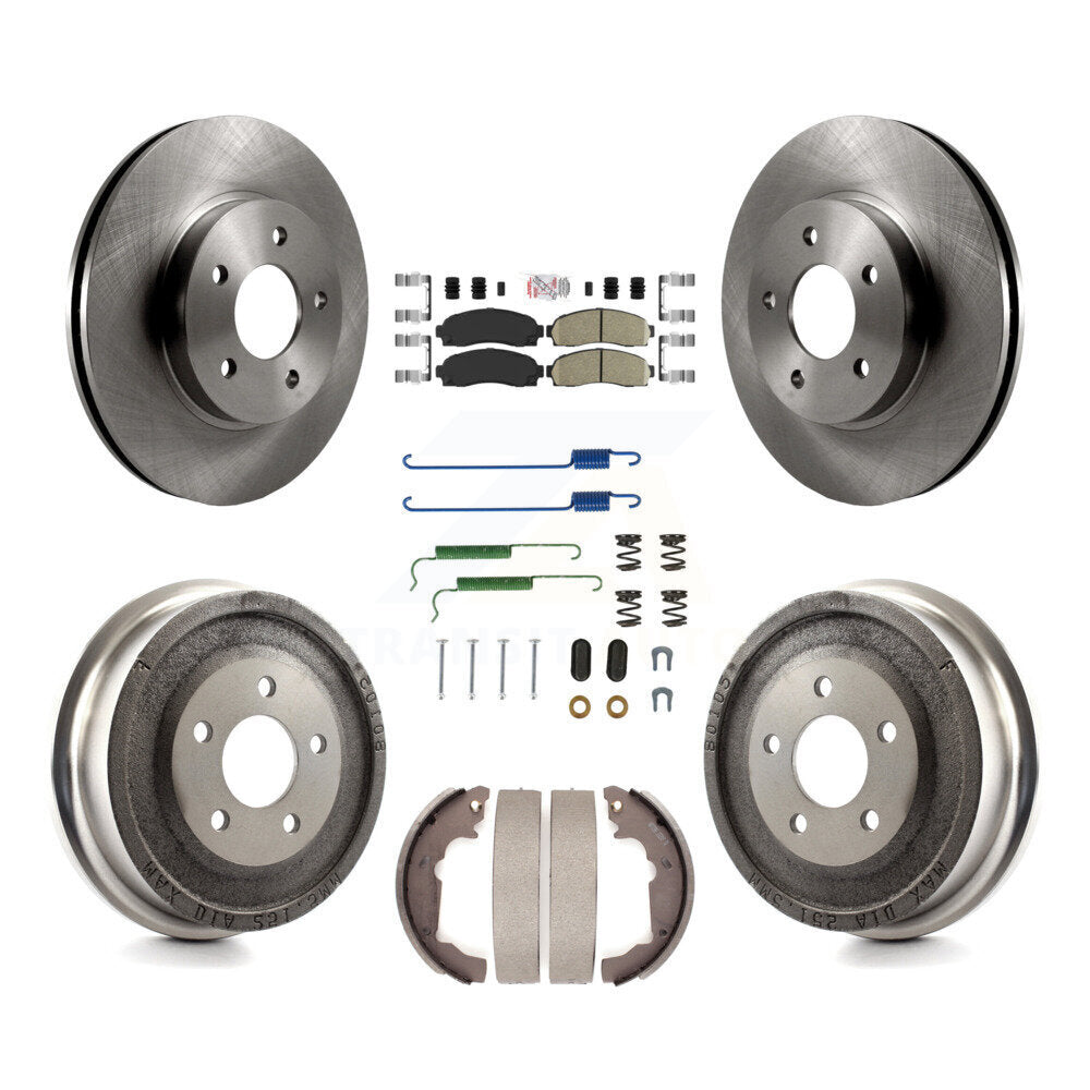 Front Rear Disc Brake Rotor Ceramic Pad & Drum Kit (7Pc) For Saturn Vue Chevrolet Equinox K8A-100334