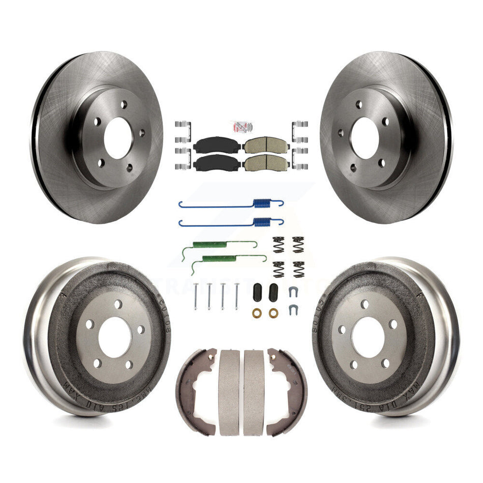 Front Rear Disc Brake Rotor Ceramic Pad & Drum Kit (7Pc) For Saturn Vue Chevrolet Equinox K8A-100335