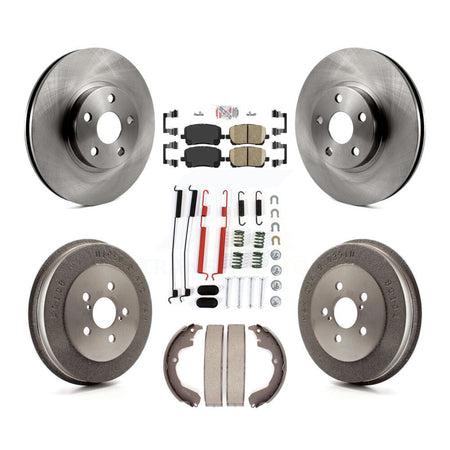 Front Rear Disc Brake Rotor Ceramic Pad And Drum Kit (7Pc) For Toyota Matrix Pontiac Vibe K8A-100336