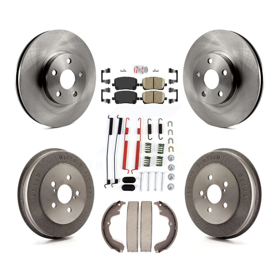 Front Rear Disc Brake Rotor Ceramic Pad And Drum Kit (7Pc) For Toyota Matrix Pontiac Vibe K8A-100336