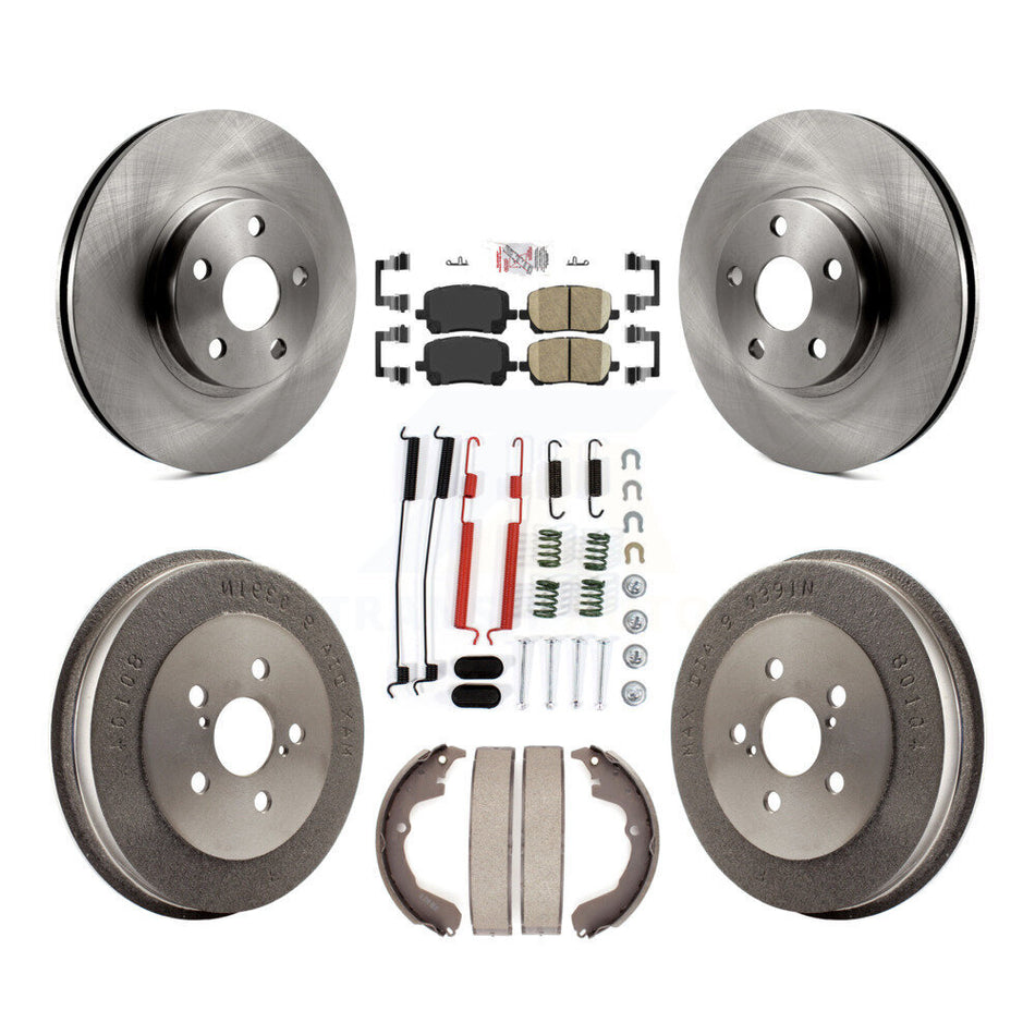 Front Rear Disc Brake Rotor Ceramic Pad And Drum Kit (7Pc) For Toyota Matrix Pontiac Vibe K8A-100336