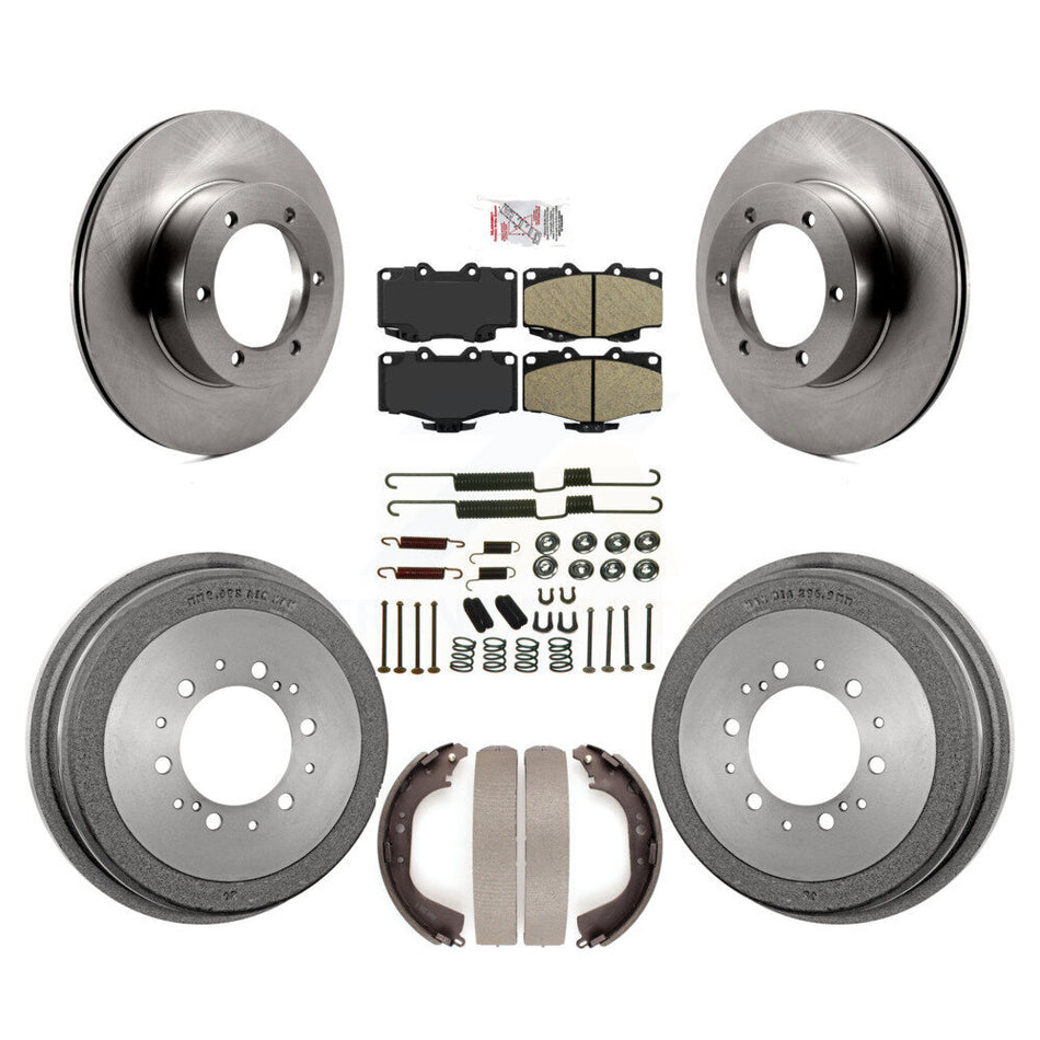 Front Rear Disc Brake Rotors Ceramic Pads And Drum Kit (7Pc) For Toyota Pickup 4Runner K8A-100339