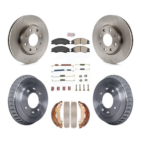 Front Rear Brake Rotors Semi-Metallic Pad Drum Kit (7Pc) For Kia Spectra rear brakes K8A-100340