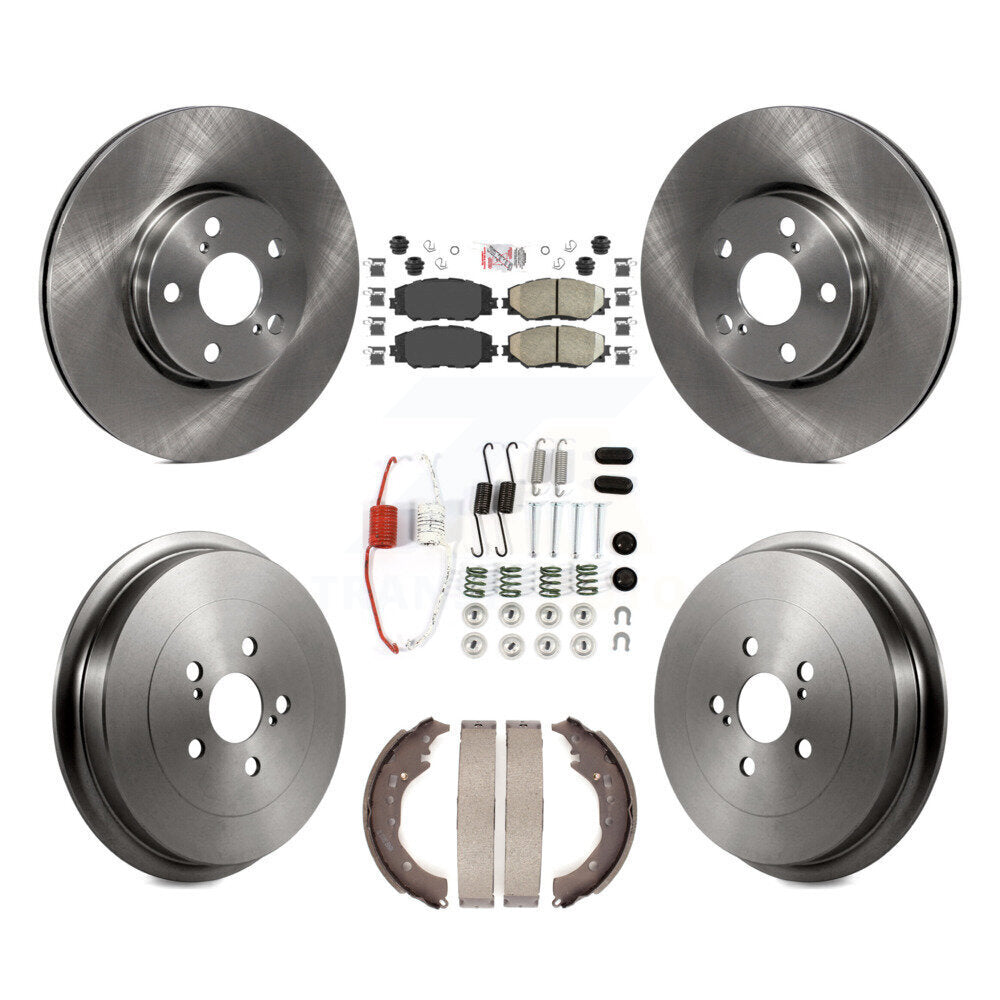 Front Rear Disc Brake Rotors Ceramic Pads And Drum Kit (7Pc) For Toyota Corolla K8A-100343