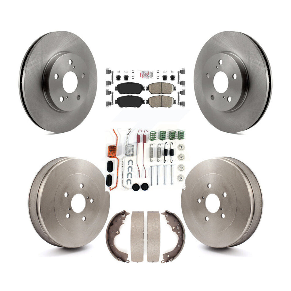 Front Rear Disc Brake Rotors Ceramic Pads And Drum Kit (7Pc) For 2004-2010 Toyota Sienna K8A-100348
