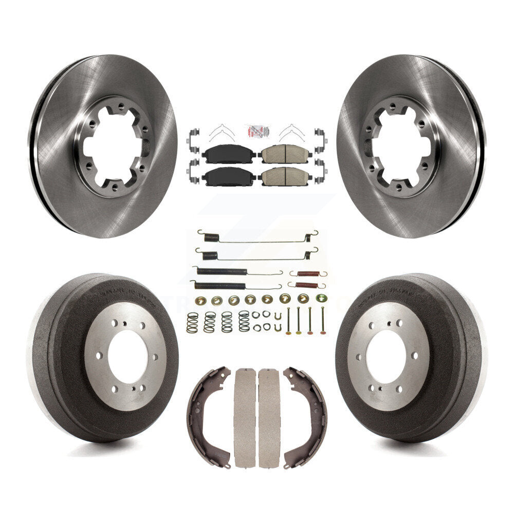 Front Rear Disc Brake Rotor Ceramic Pad Drum Kit (7Pc) For Nissan Pathfinder INFINITI QX4 K8A-100350