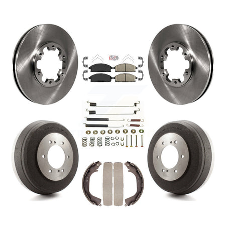 Front Rear Disc Brake Rotor Ceramic Pad Drum Kit (7Pc) For Nissan Pathfinder INFINITI QX4 K8A-100350