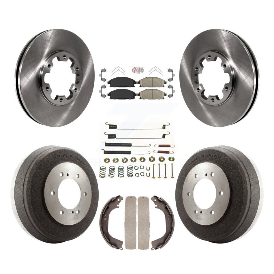 Front Rear Disc Brake Rotor Ceramic Pad Drum Kit (7Pc) For Nissan Pathfinder INFINITI QX4 K8A-100350