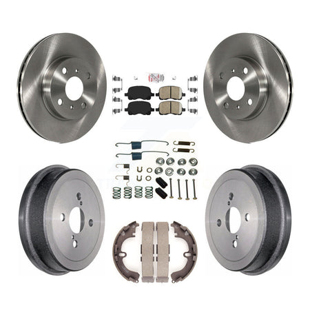 Front Rear Disc Brake Rotor Ceramic Pad Drum Kit (7Pc) For Toyota Corolla Chevrolet Prizm K8A-100351