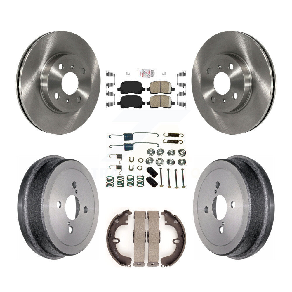 Front Rear Disc Brake Rotors Ceramic Pads And Drum Kit (7Pc) For Toyota Corolla K8A-100353