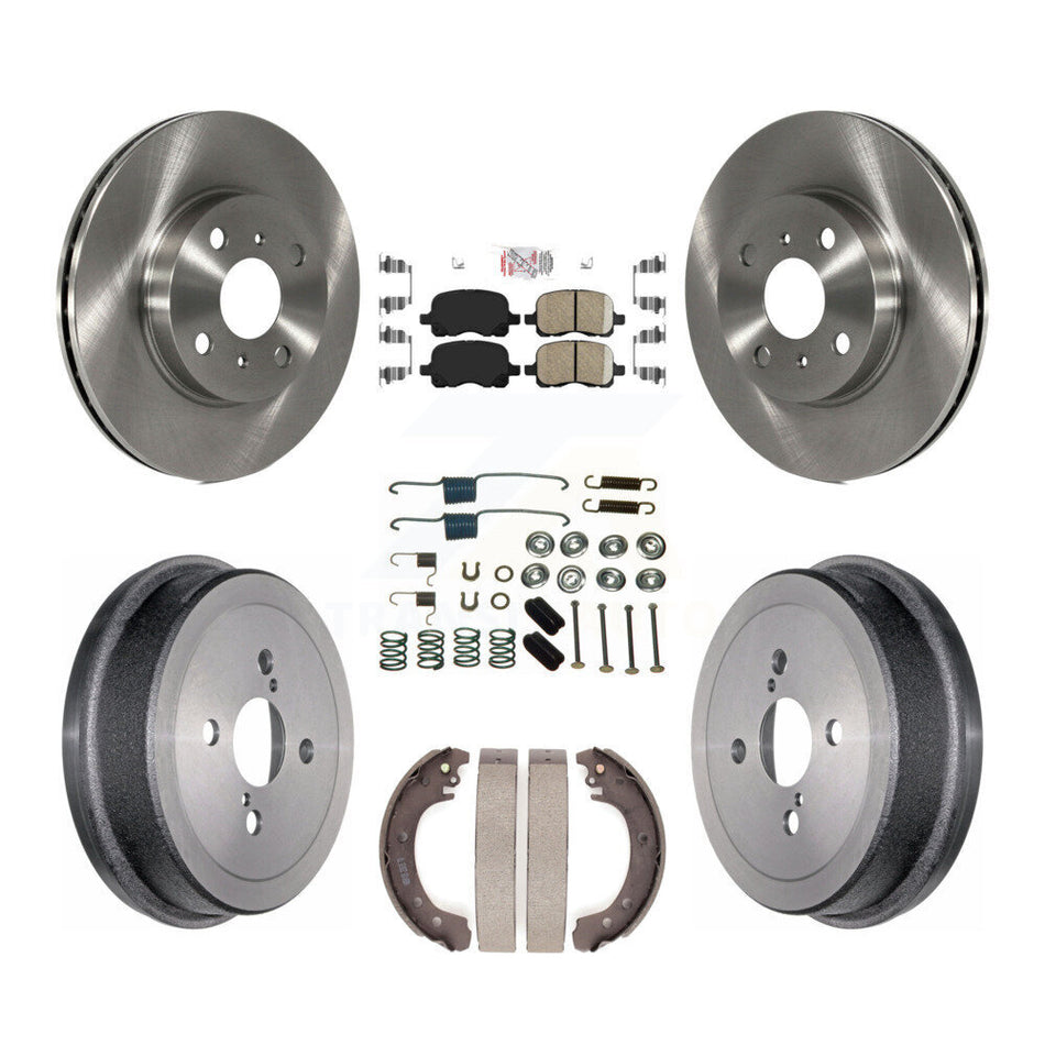 Front Rear Disc Brake Rotor Ceramic Pad Drum Kit (7Pc) For 2002 Toyota Corolla From 04 02 K8A-100354
