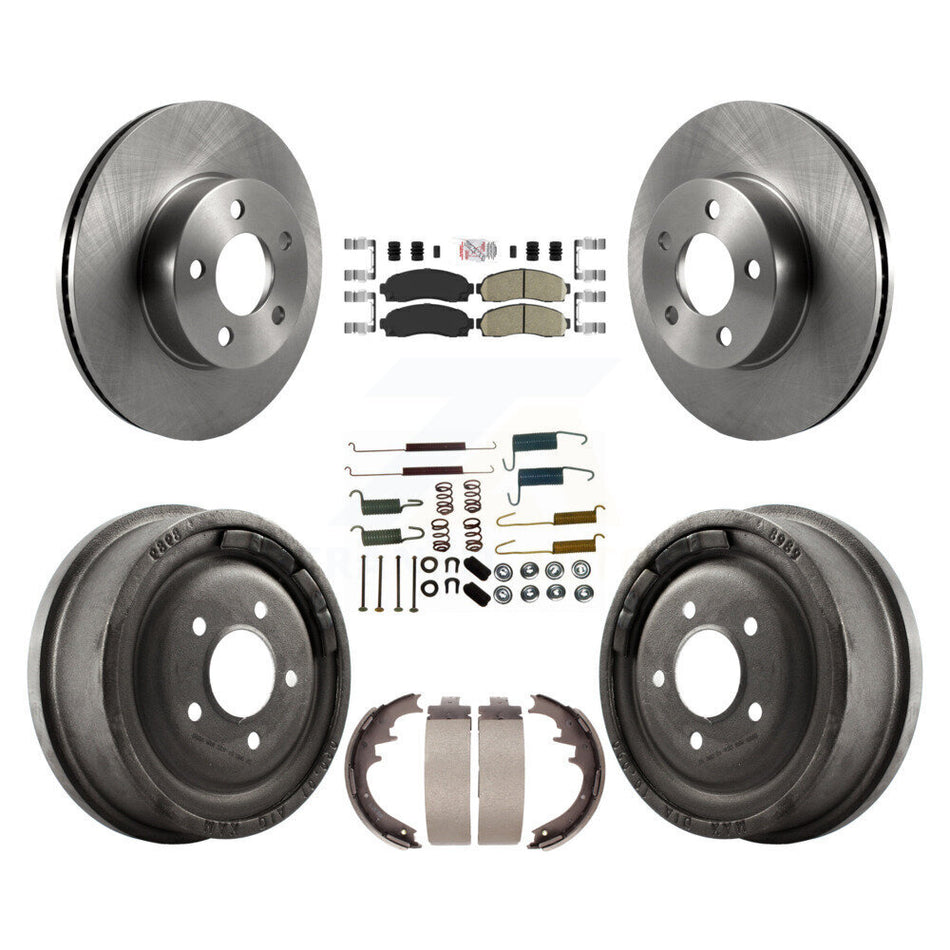 Front Rear Disc Brake Rotors Ceramic Pads And Drum Kit (7Pc) For Ford Ranger Mazda B4000 K8A-100355